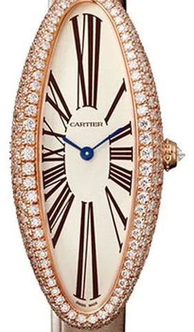 Cartier Baignoire Allongée WJBA0006 47mm Rose gold Silver