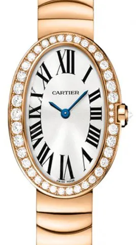 Cartier Baignoire Small Model WB520002 31.5mm Rose gold Silver