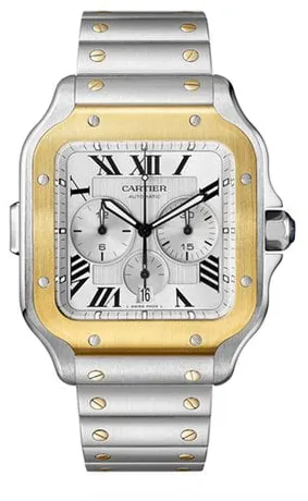 Cartier Santos W2SA0008 45mm Yellow gold and Stainless steel Silver