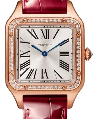 Cartier Santos Dumont WJSA0016 43.5mm Rose gold Silver