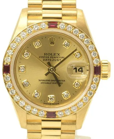 Rolex Lady-Datejust 69068 26mm Yellow gold Champagne