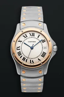 Cartier Santos Ronde 1910 Yellow gold and Stainless steel White