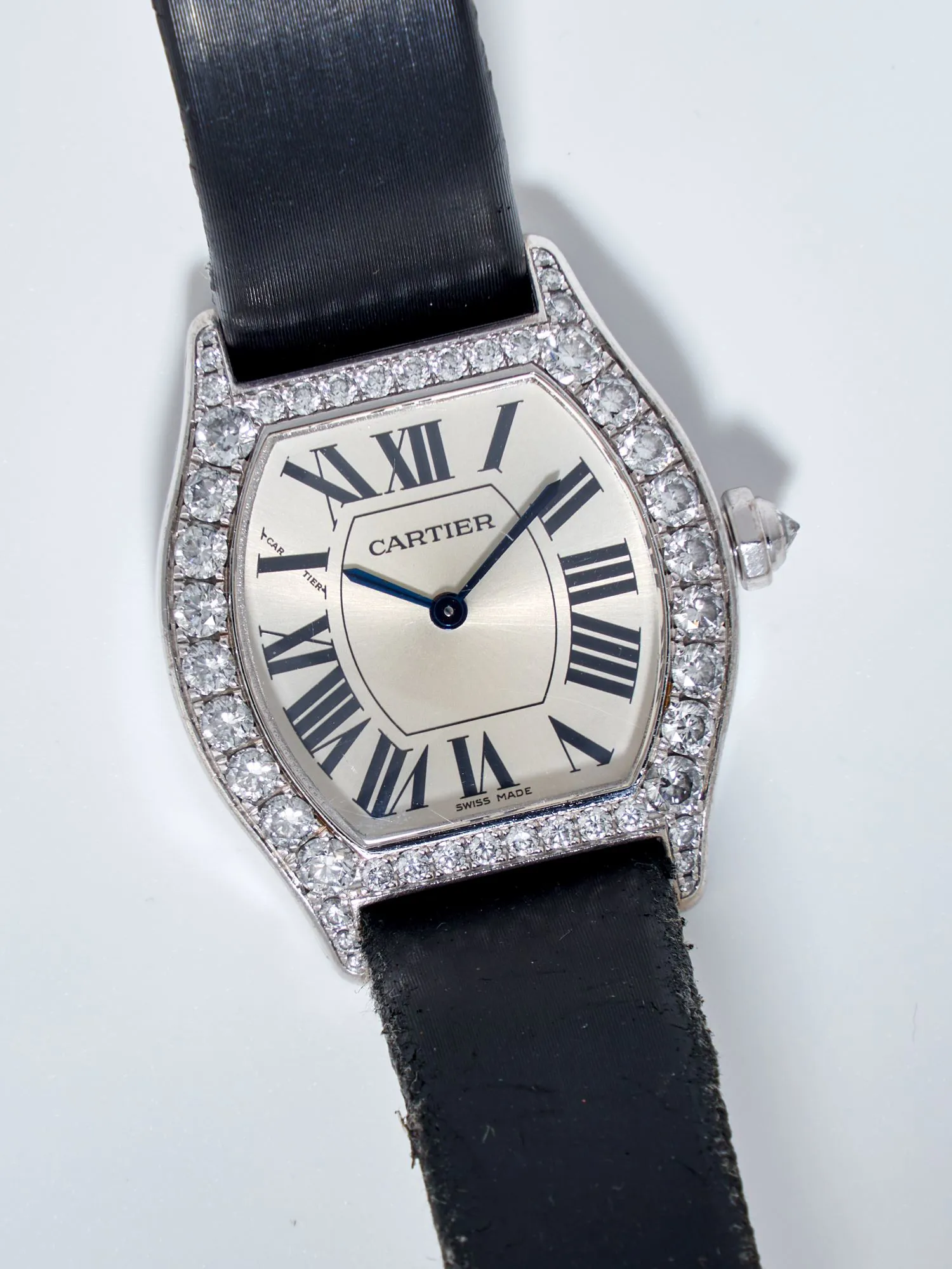 Cartier Tortue WA507231 24mm White gold and Diamond Silver 3