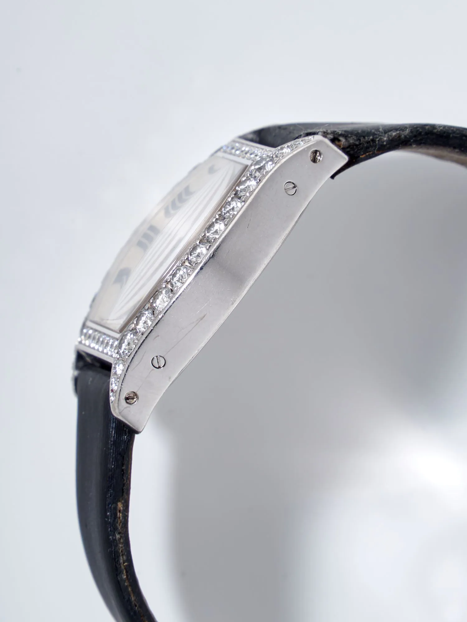 Cartier Tortue WA507231 24mm White gold and Diamond Silver 6