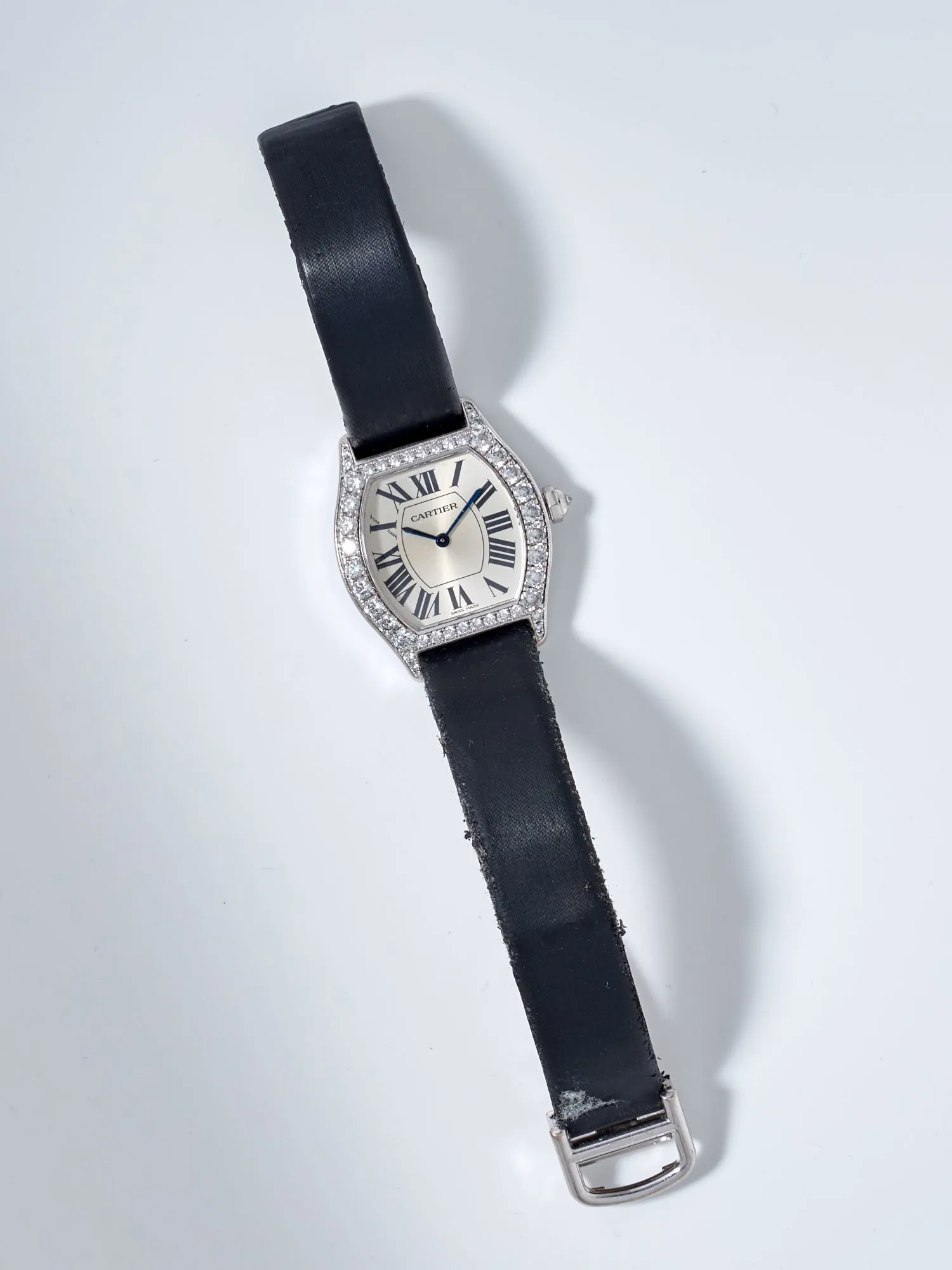 Cartier Tortue WA507231 24mm White gold and Diamond Silver 9