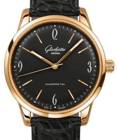 Glashütte Sixties 1-39-52-02-01-04 39mm Rose gold Black