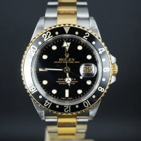 Rolex GMT-Master II 16713 40mm Yellow gold and Stainless steel Black