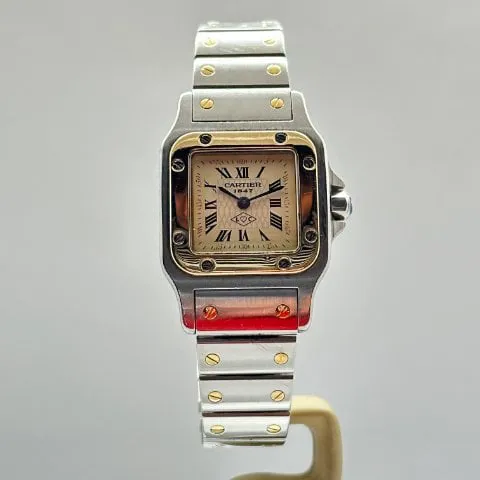 Cartier Santos Galbée 1057930 24mm Yellow gold and Stainless steel White