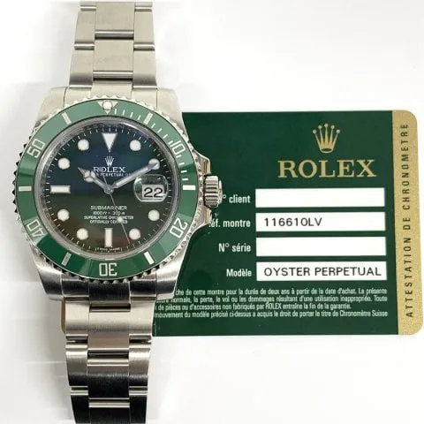 Rolex Submariner 116610LV 40mm Steel Green