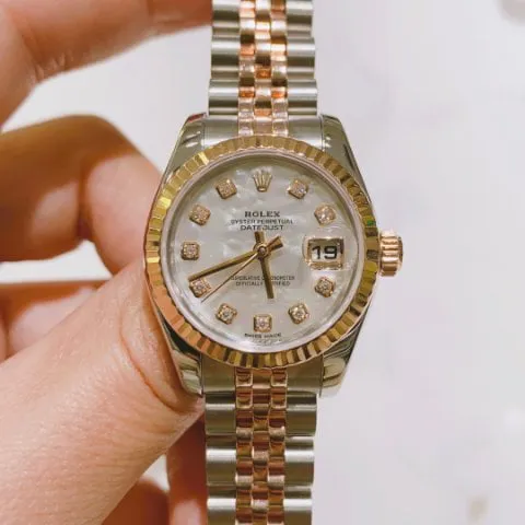 Rolex Lady-Datejust 179171 26mm Rose gold White