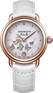 Aerowatch 1942 A 44960 RO05 Rose gold and Stainless steel White