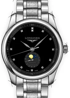 Longines Master Collection L2.909.4.57.6 Stainless steel Schwarz