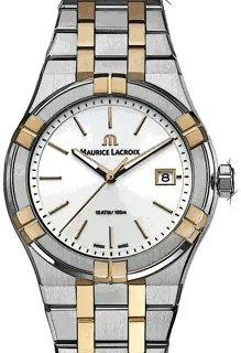 Maurice Lacroix Aikon Quartz AI1108-PVP02-130-1 Rose gold and Stainless steel Weiß