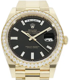 Rolex Day-Date 40 228398TBR Yellow gold Schwarz