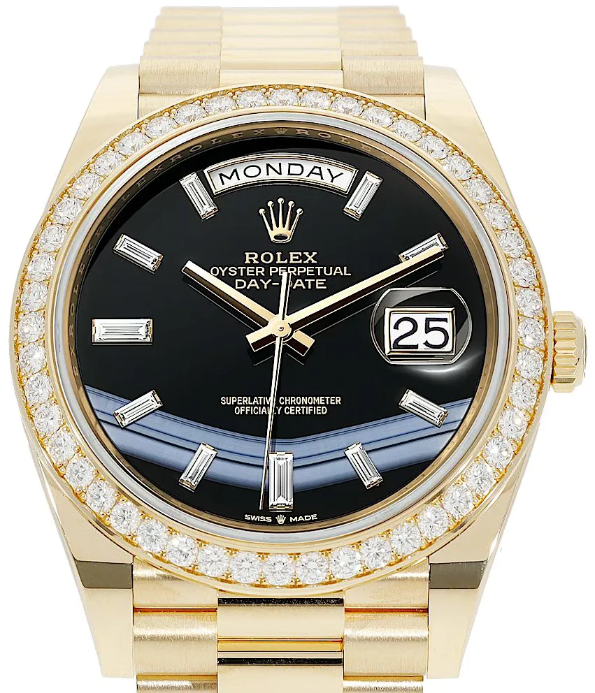 Rolex Day-Date 228348RBR-0039 40mm 18k yellow gold Black