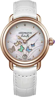 Aerowatch 1942 Butterfly A 44960 RO05 Yellow gold Perlmutt