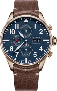 Aerowatch Les Grandes Classiques A 61989 RO05 Yellow gold Blau