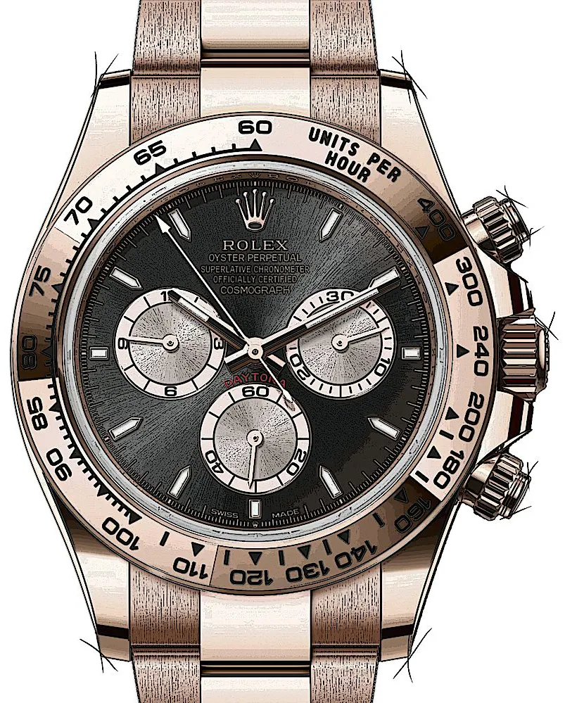 Rolex Daytona 126505 40mm Rose gold Schwarz