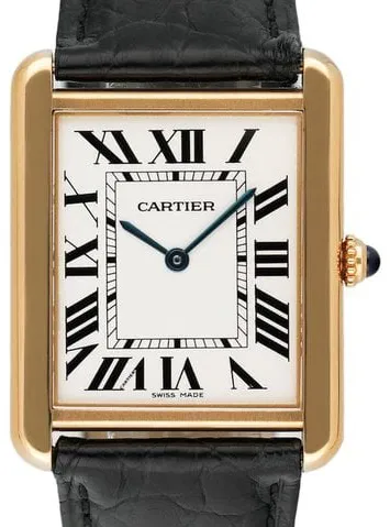 Cartier Tank W1018855. 28mm Yellow gold Silver