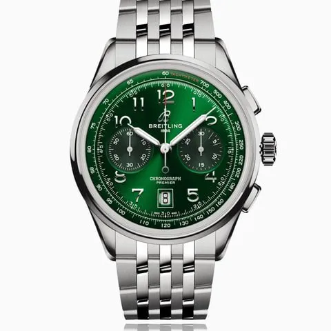 Breitling Premier AB0145371L1A1 42mm Stainless steel Green