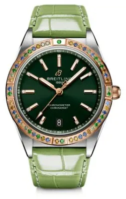 Breitling Chronomat U10380611L1P1 36mm Yellow gold Green