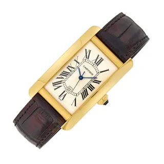 Cartier Tank Américaine 1740 Yellow gold Guilloché