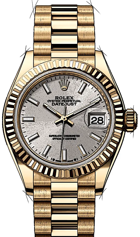 Rolex Lady-Datejust 279178 28mm Yellow gold Silver