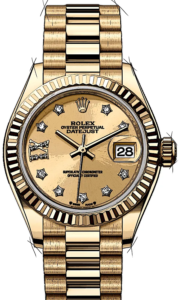 Rolex Lady-Datejust 279178 28mm Yellow gold Gold