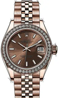 Rolex Lady-Datejust 279135RBR Rose gold Braun