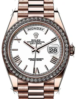 Rolex Day-Date 40 228345RBR Rose gold Weiß