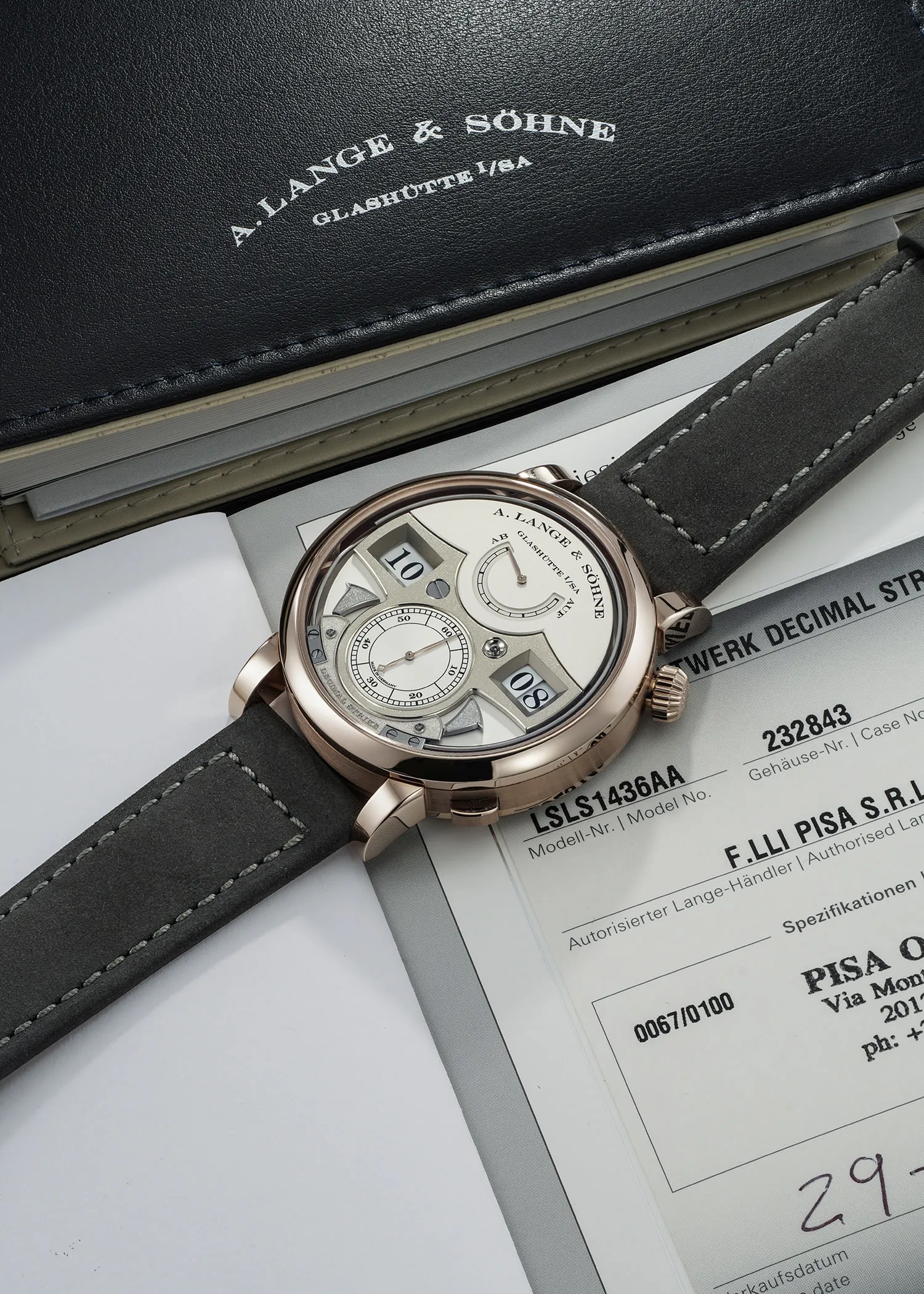 A. Lange & Söhne Zeitwerk 143.050 44mm White gold Silver 2