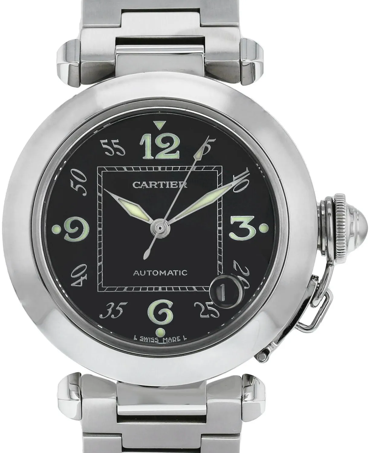 Cartier Pasha 2324 35mm Stainless steel Black