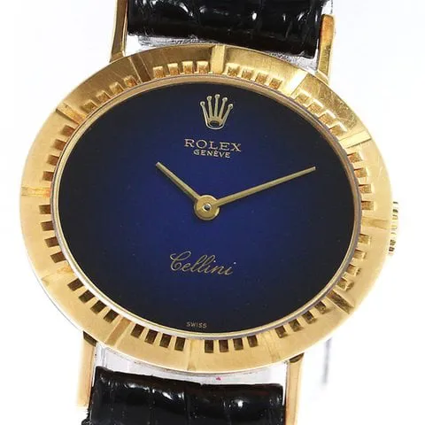 Rolex Cellini 4081 25mm Yellow gold Blue