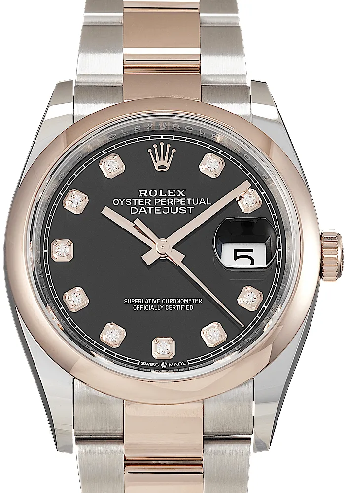 Rolex Datejust 36 126201 36mm Rose gold and Stainless steel Black