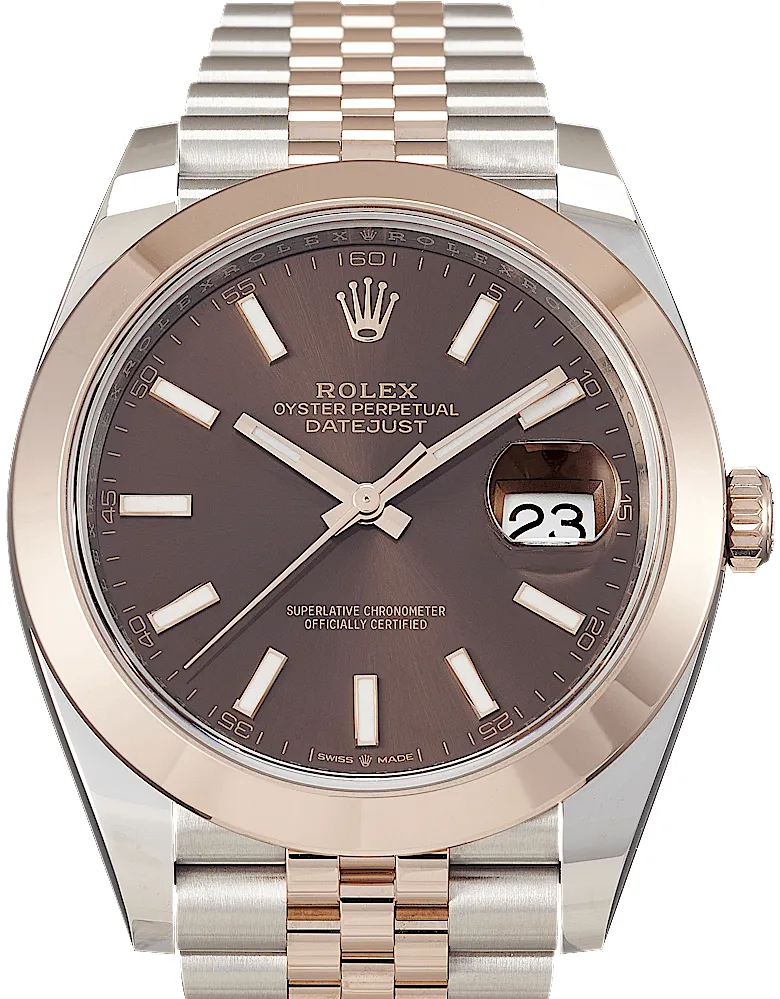 Rolex Datejust 41 126301 41mm Rose gold and Stainless steel Brown