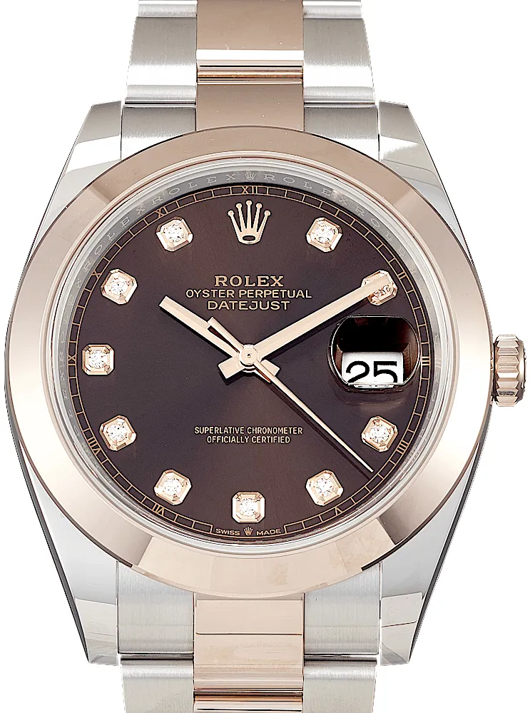 Rolex Datejust 41 126301 41mm Rose gold and Stainless steel Brown