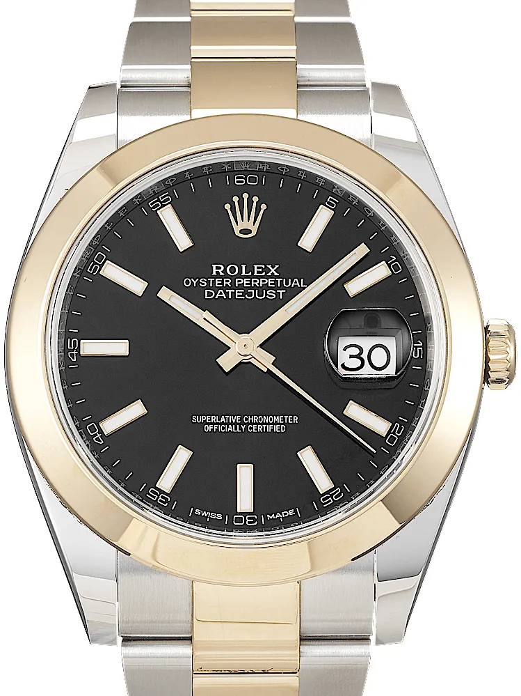 Rolex Datejust 41 126303 41mm Yellow gold and Stainless steel Black