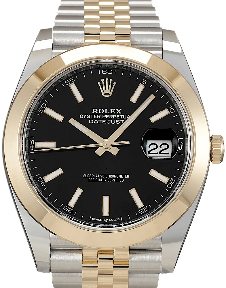 Rolex Datejust 41 126303 41mm Yellow gold and Stainless steel Black