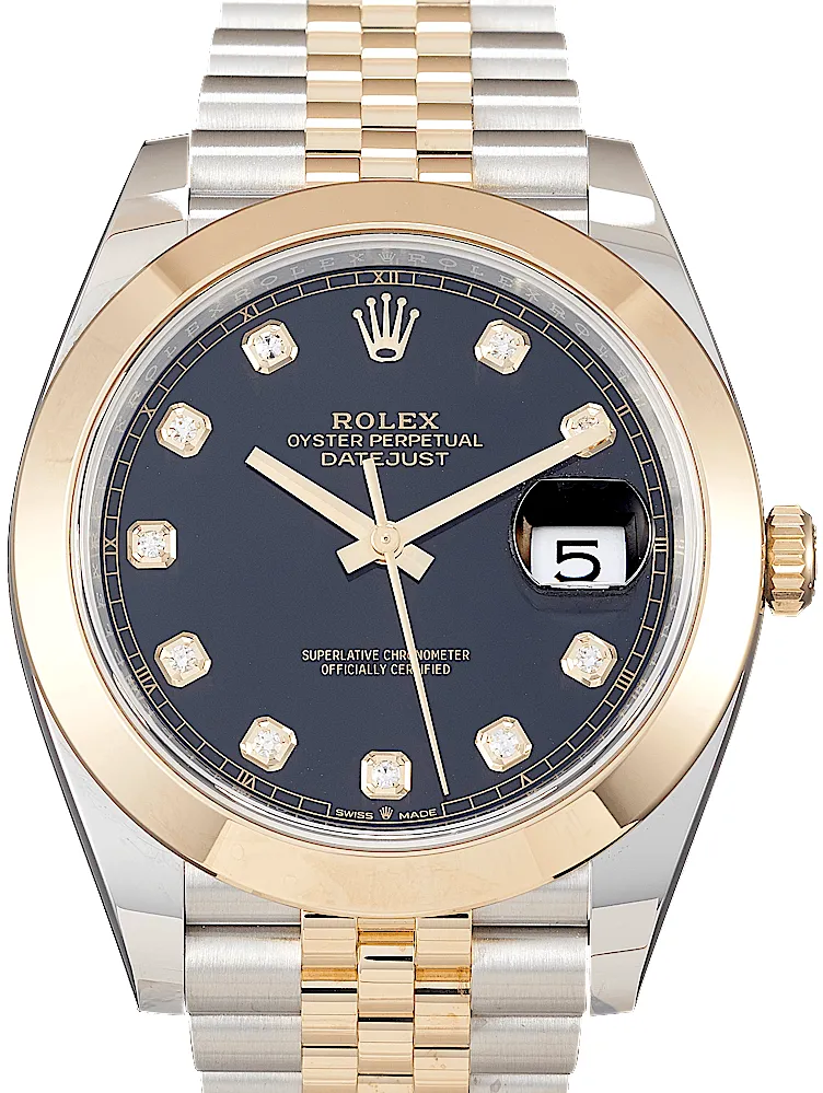 Rolex Datejust 41 126303 41mm Yellow gold and Stainless steel Black