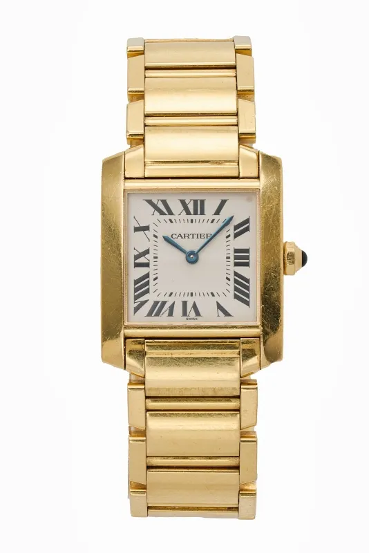 Cartier Tank Française 1821 28mm Yellow gold White