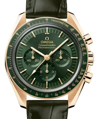 Omega Speedmaster Moonwatch 310.63.42.50.10.001 42mm Yellow gold Green