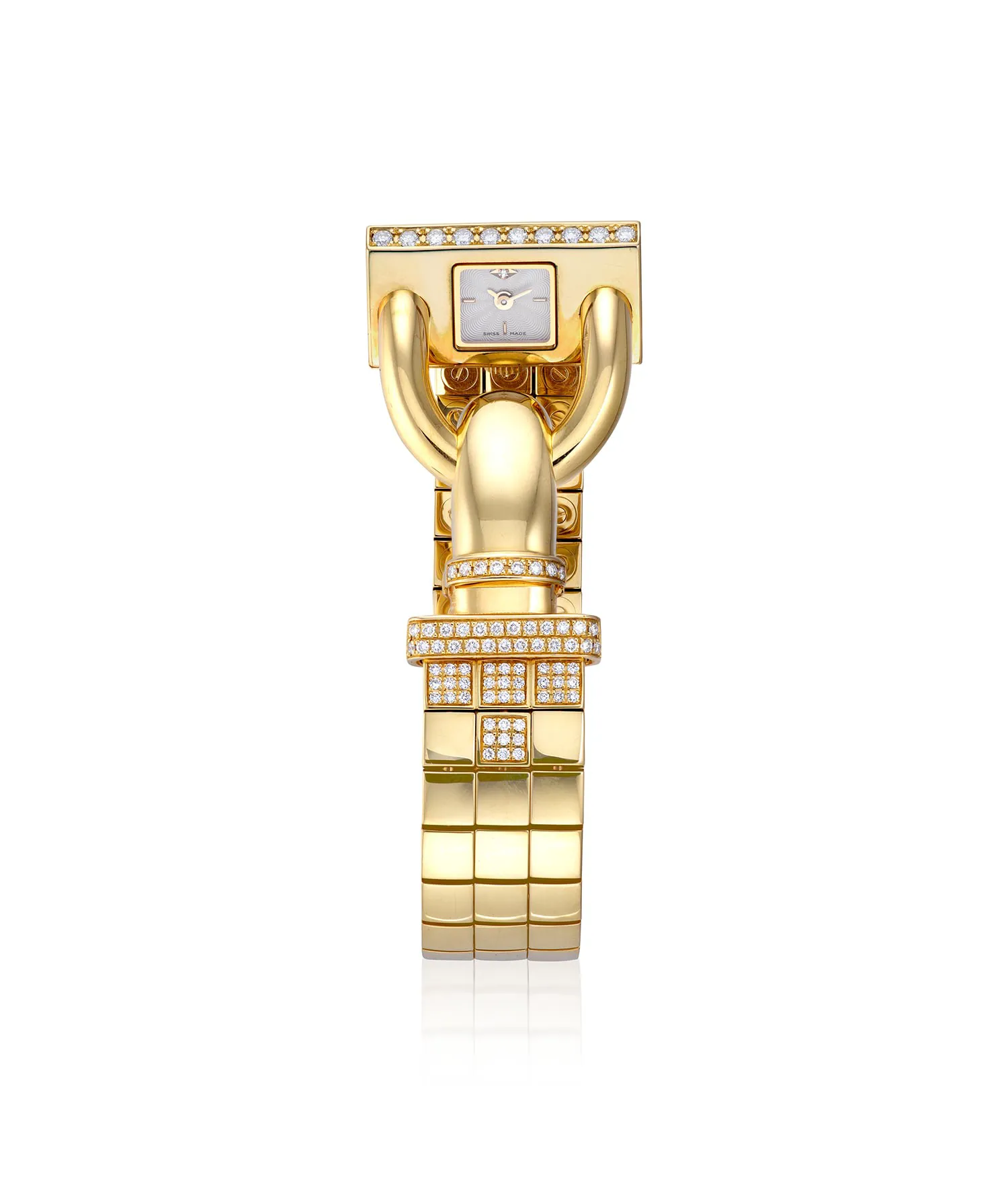 Van Cleef & Arpels Cadenas 24mm Yellow gold and Diamond Silver