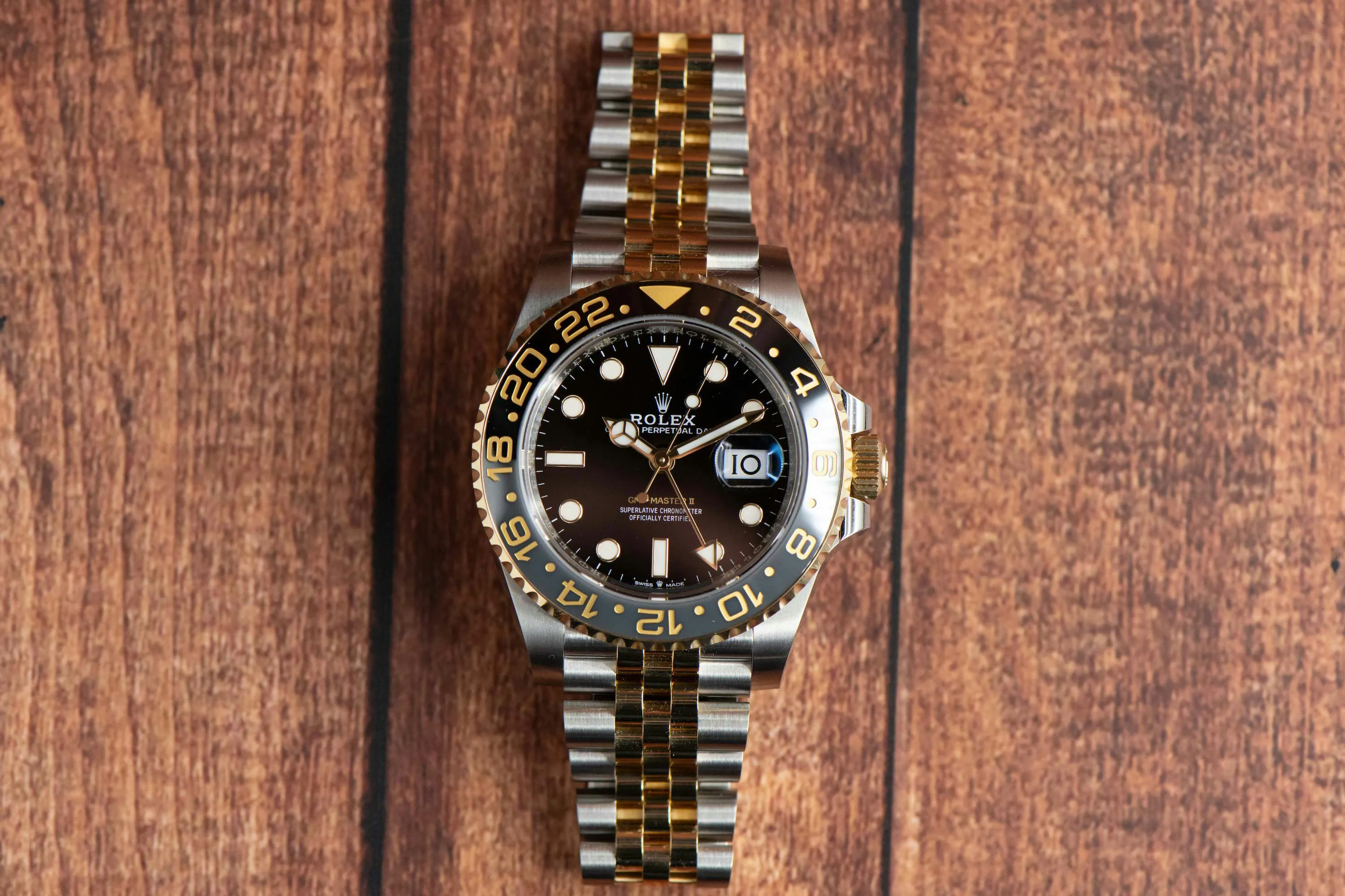 Rolex GMT-Master II 126713GRNR 40mm Yellow gold and Stainless steel Black 18