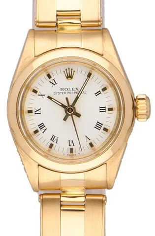 Rolex Oyster Perpetual 26 6718 26mm Yellow gold White