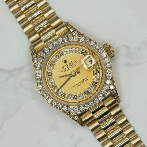 Rolex Lady-Datejust 69158 26mm Yellow gold Champagne