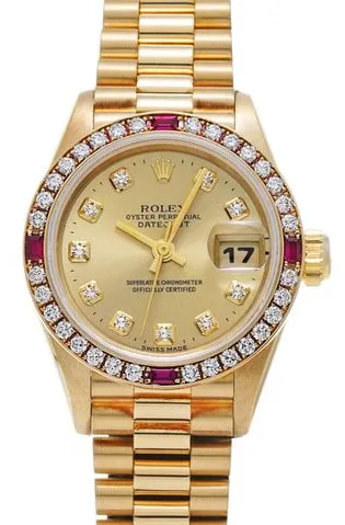 Rolex Lady-Datejust 69068G 26mm Yellow gold Champagne