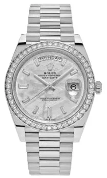 Rolex Day-Date 228349RBR-0040 40mm 18k white gold Silver