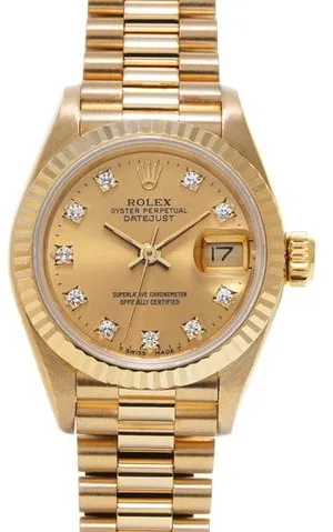 Rolex Datejust 69178G 26mm Yellow gold Champagne