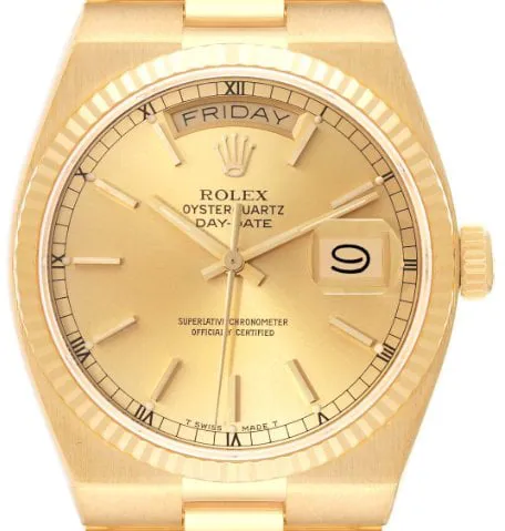 Rolex Day-Date Oysterquartz 19018 36mm Yellow gold Champagne