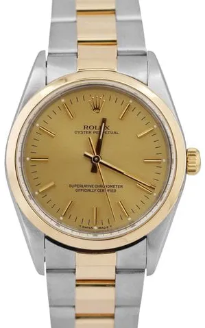 Rolex Oyster Perpetual 34 14203 34mm Yellow gold and Stainless steel Champagne